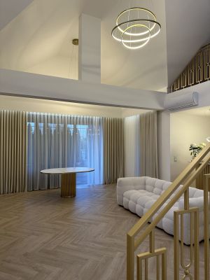 inspiracje do salonu-eleganckie zasłony welwet w kolorze szampańskim 3